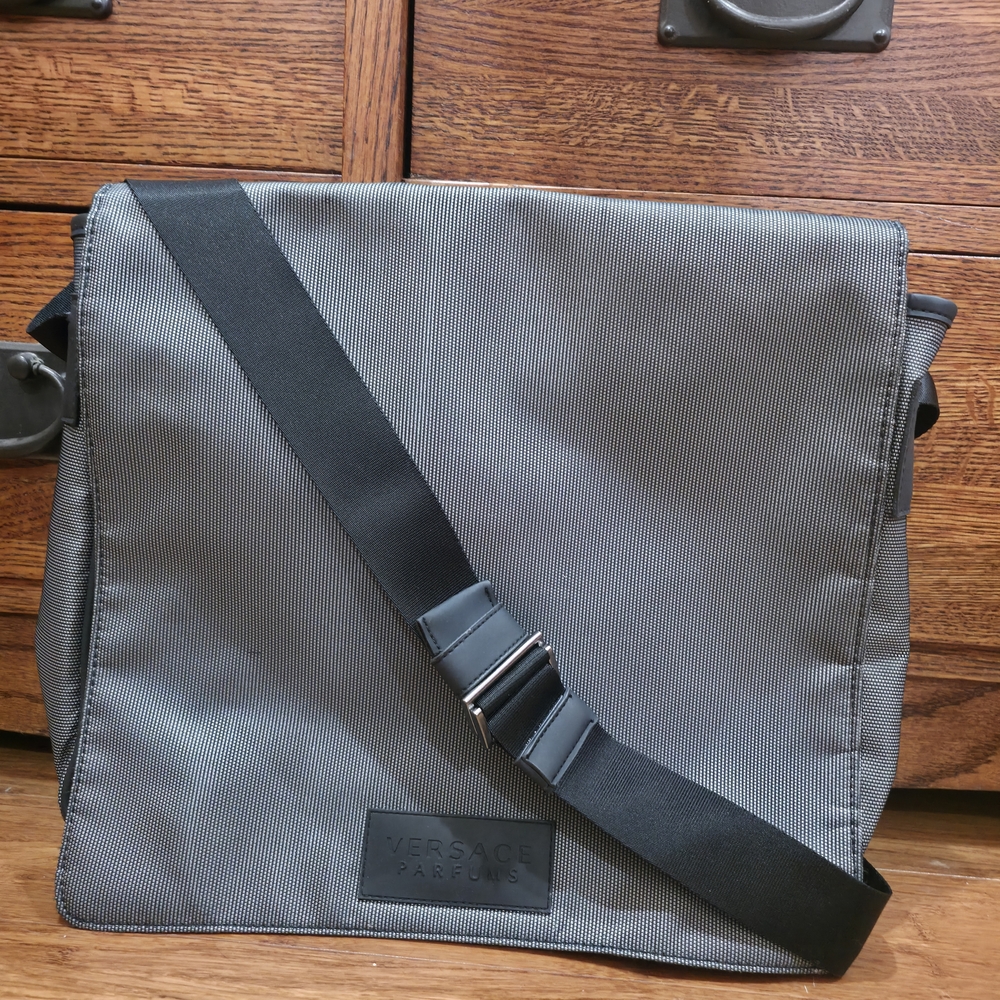 Versace Men's Gray Messenger Bag